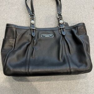 Coach Black Leather Tote Bag